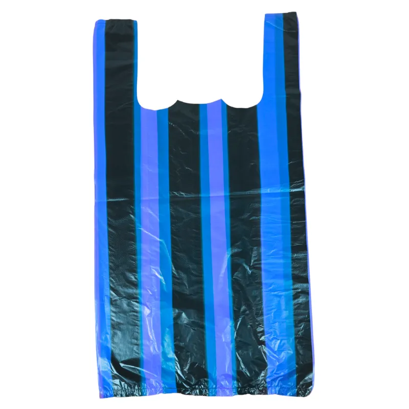T SHIRT BAG,14X18,STRIPED