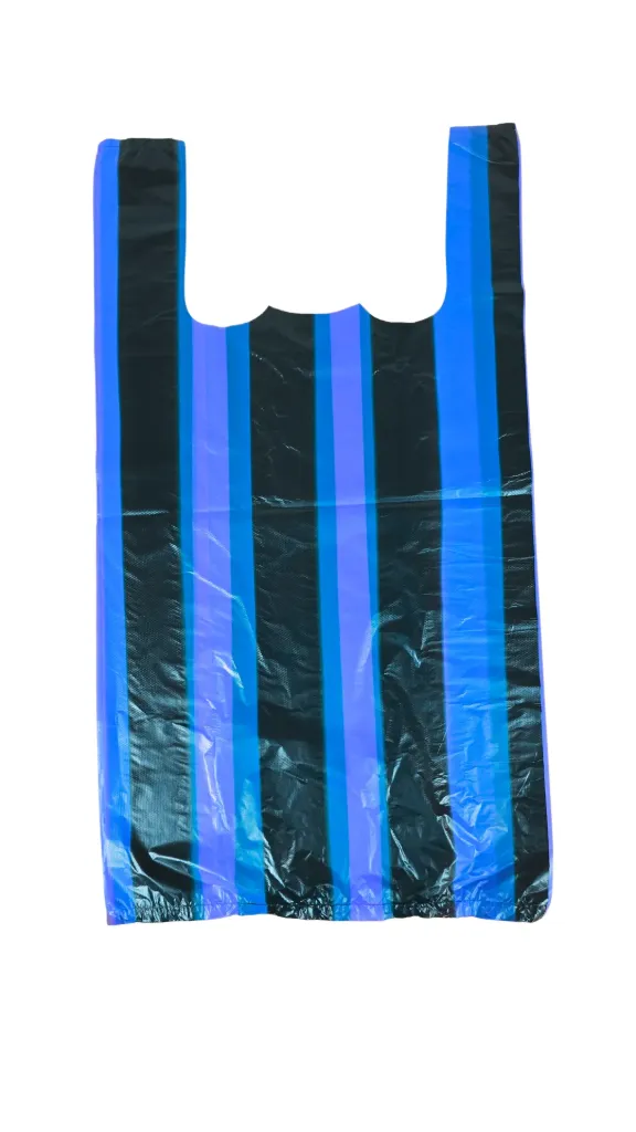T SHIRT BAG,18X22,STRIPED